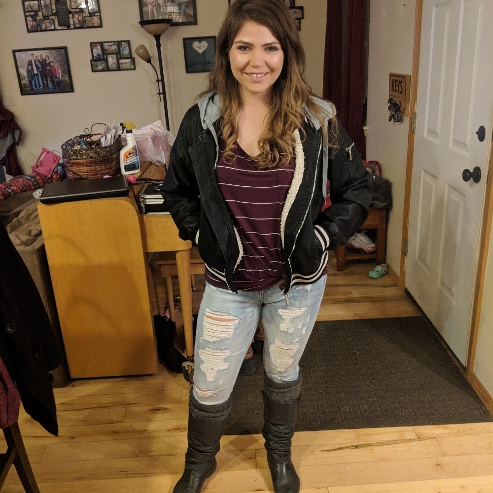 Black hooded jacket - Picture 2 of 2